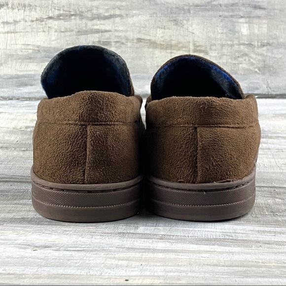 Men’s Moccasin Slipper House Shoe Indoor Outdoor Foam Hard Sole Cozy Loafer - Picture 7 of 16